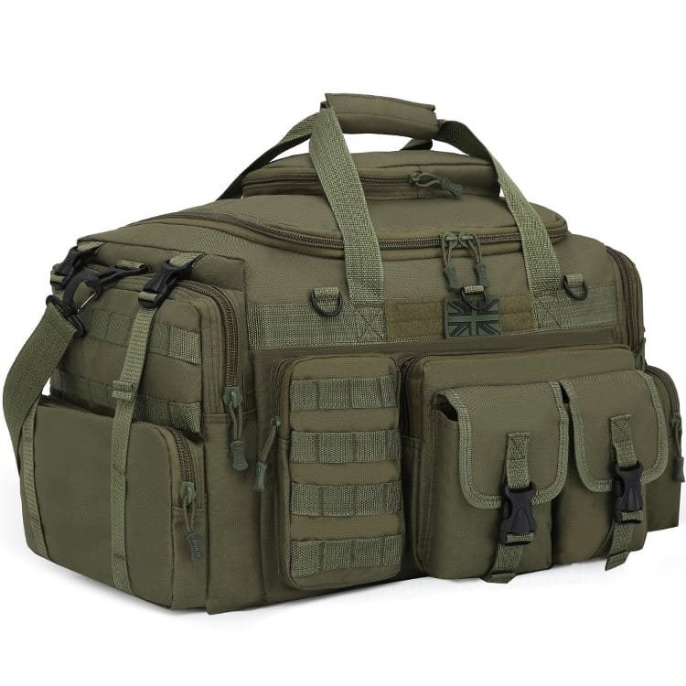 Bolsa de viaje SAXON HOLDALL 50 L negra con compartimentos exteriores para organizar