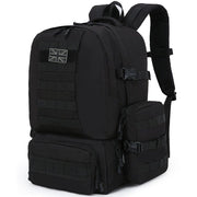 Mochila Expedition MOLLE 50 L negra, compatible MOLLE/PALS con 2 bolsillos laterales y 3 frontales