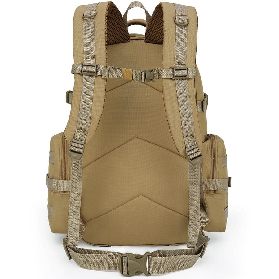 Mochila Expedition MOLLE 50 L negra, compatible MOLLE/PALS con 2 bolsillos laterales y 3 frontales