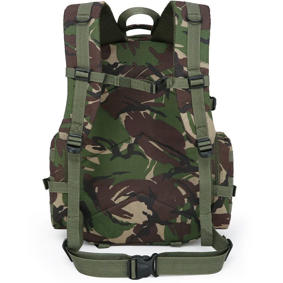 Mochila Expedition MOLLE 50 L negra, compatible MOLLE/PALS con 2 bolsillos laterales y 3 frontales