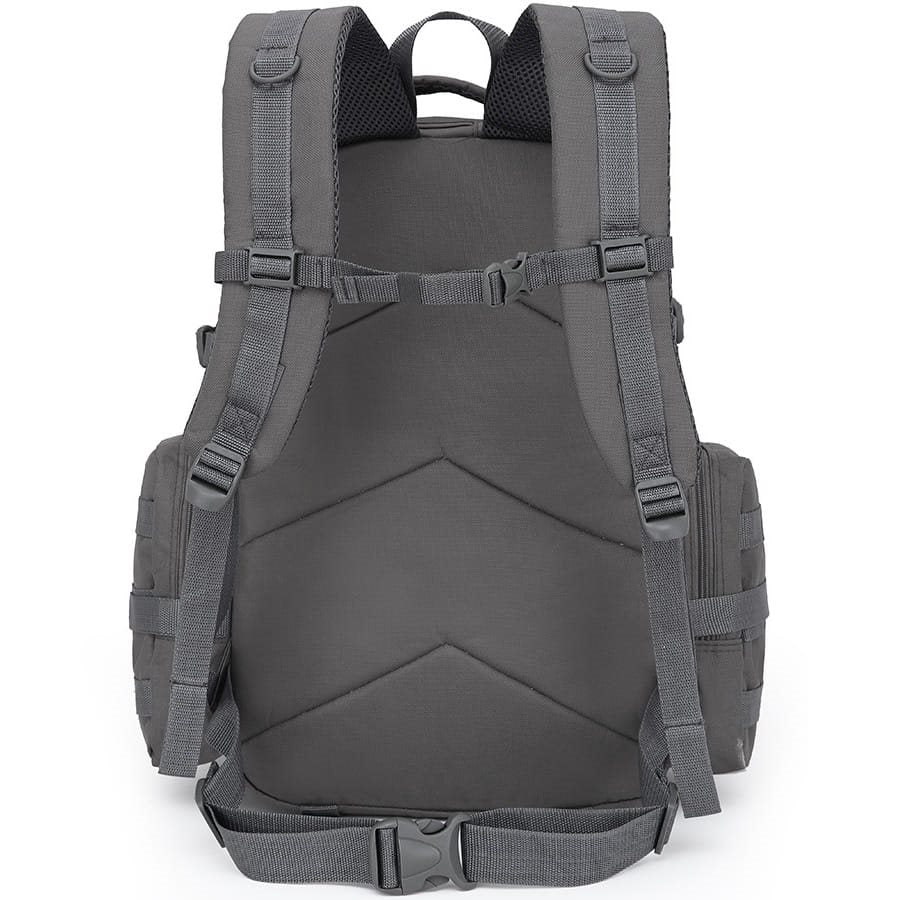 Mochila Expedition MOLLE 50 L negra, compatible MOLLE/PALS con 2 bolsillos laterales y 3 frontales