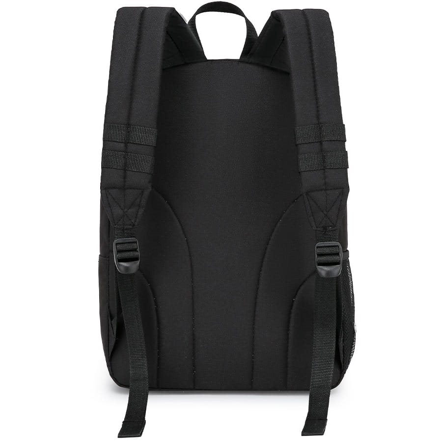 Mochila STREET PACK 18 L negra, ligera EDC con sistema acolchado, bolsillo lateral y frontal, asa de tela y anilla en D metálica