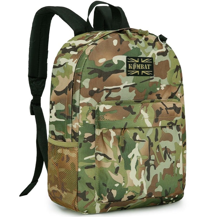 Mochila STREET PACK 18 L negra, ligera EDC con sistema acolchado, bolsillo lateral y frontal, asa de tela y anilla en D metálica