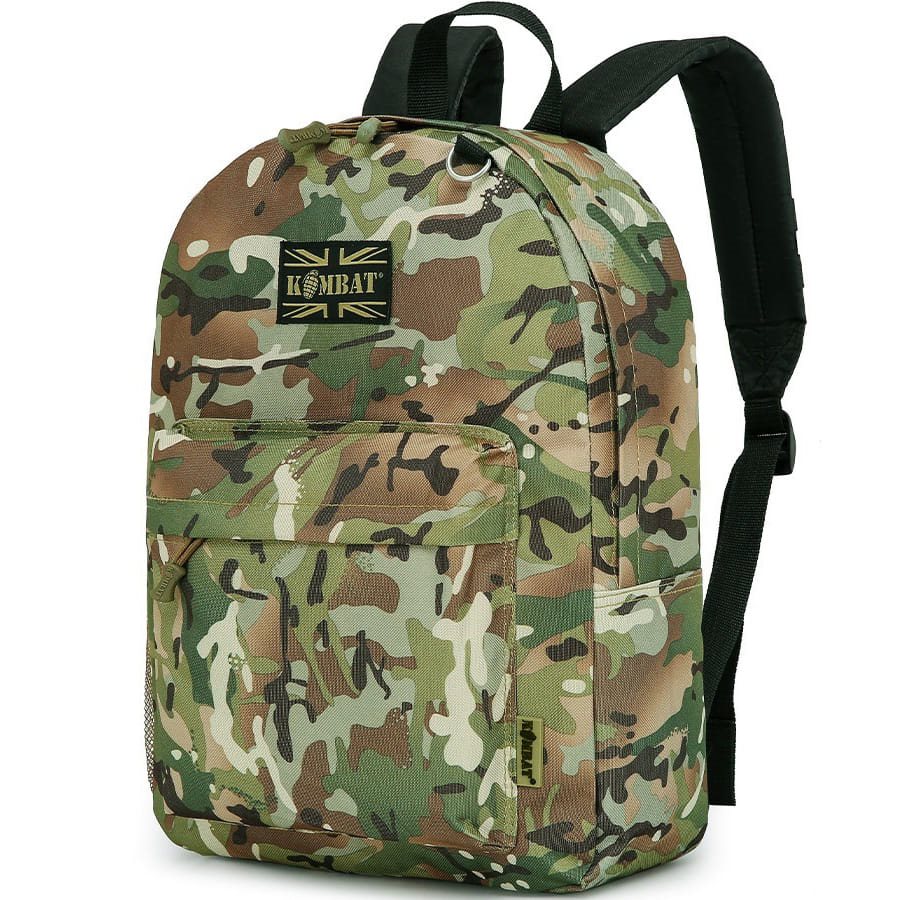 Mochila STREET PACK 18 L negra, ligera EDC con sistema acolchado, bolsillo lateral y frontal, asa de tela y anilla en D metálica