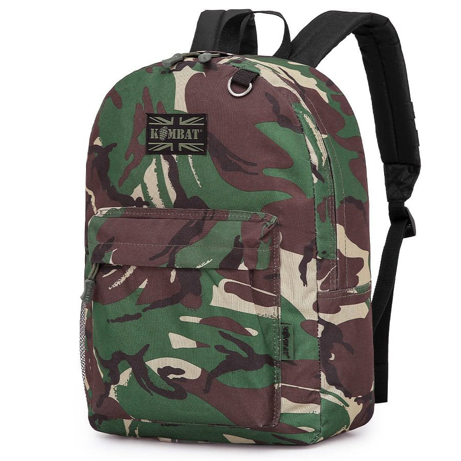 Mochila STREET PACK 18 L negra, ligera EDC con sistema acolchado, bolsillo lateral y frontal, asa de tela y anilla en D metálica