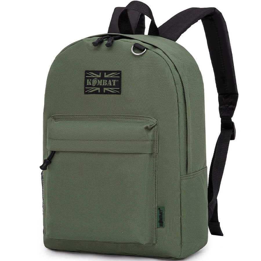 Mochila STREET PACK 18 L negra, ligera EDC con sistema acolchado, bolsillo lateral y frontal, asa de tela y anilla en D metálica