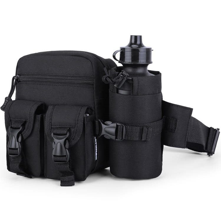 Riñonera PIONEER negra con funda portabotellas y botella incluida
