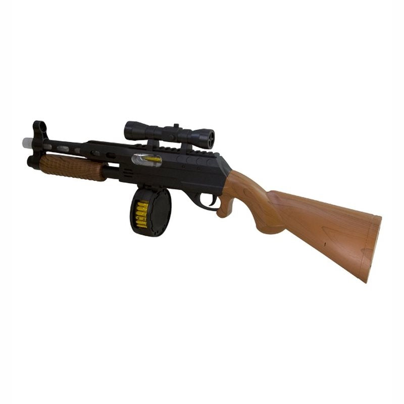 Pistola de juguete pump-action de plástico 57 cm con luces y sonidos