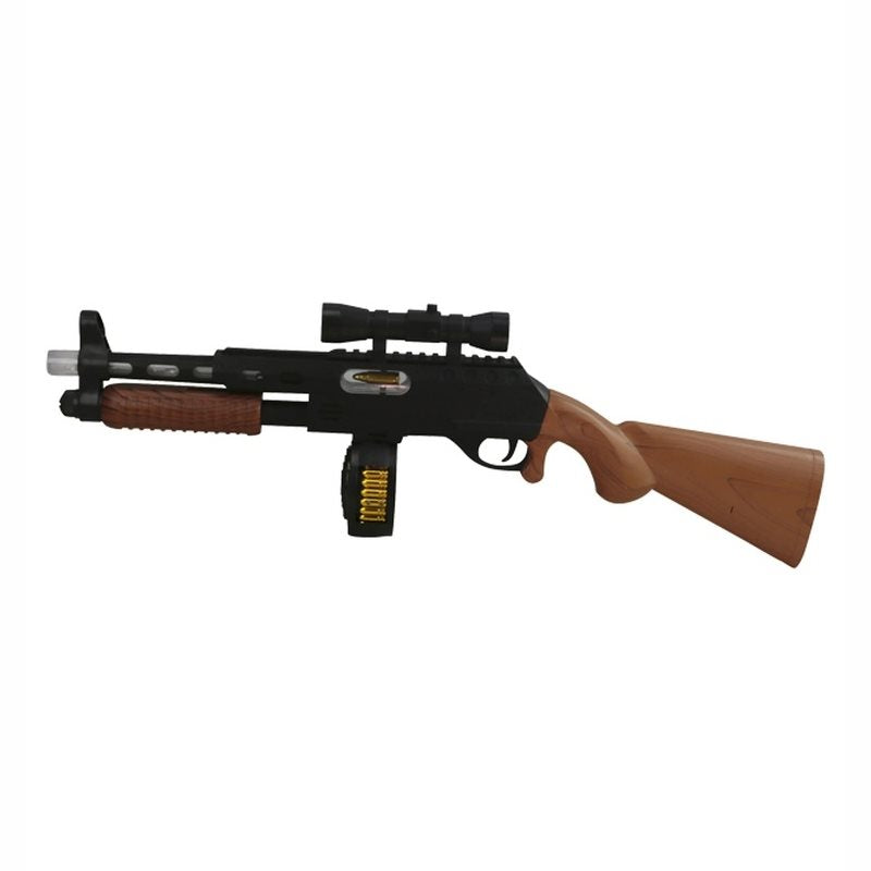 Pistola de juguete pump-action de plástico 57 cm con luces y sonidos
