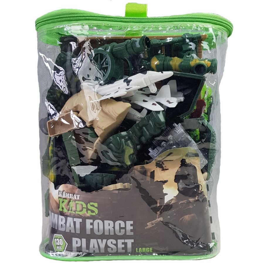 Set 130 figuras militares de plástico KOMBAT FORCE en bolsa con cremallera