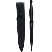 Daga Royal Marine negra con funda de cuero por Kombat