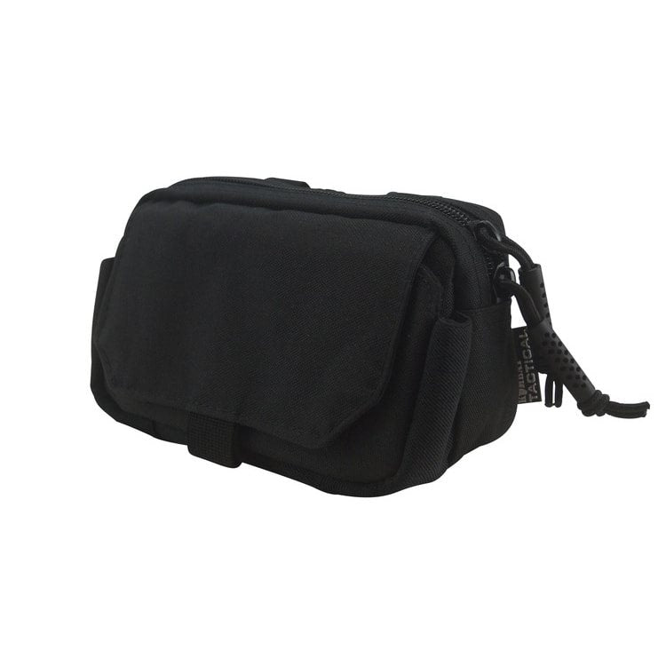 Funda utilitaria MOLLE para teléfono negra con forro de felpa