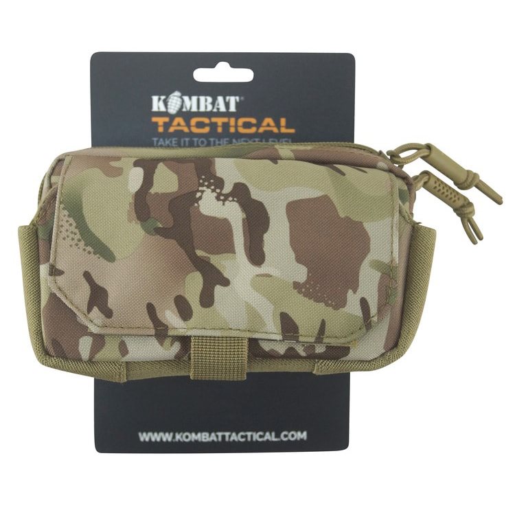 Funda utilitaria MOLLE para teléfono negra con forro de felpa