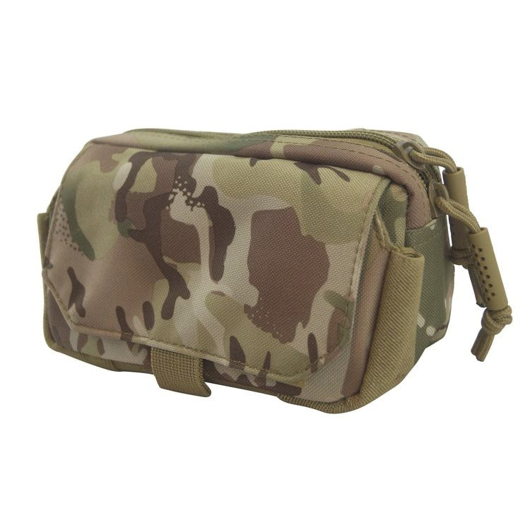 Funda utilitaria MOLLE para teléfono negra con forro de felpa