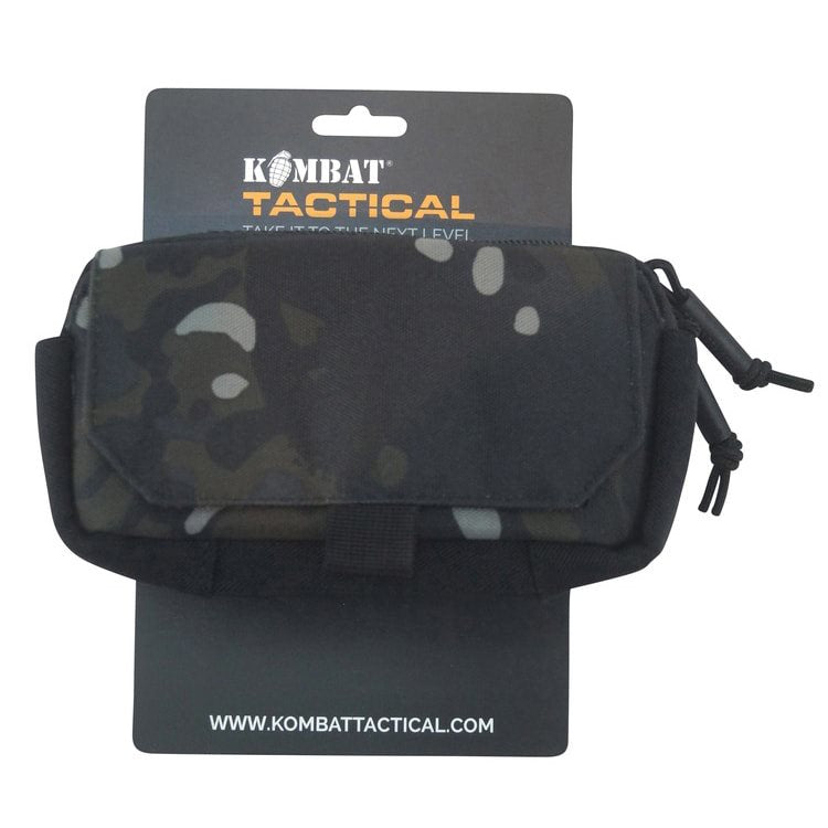 Funda utilitaria MOLLE para teléfono negra con forro de felpa