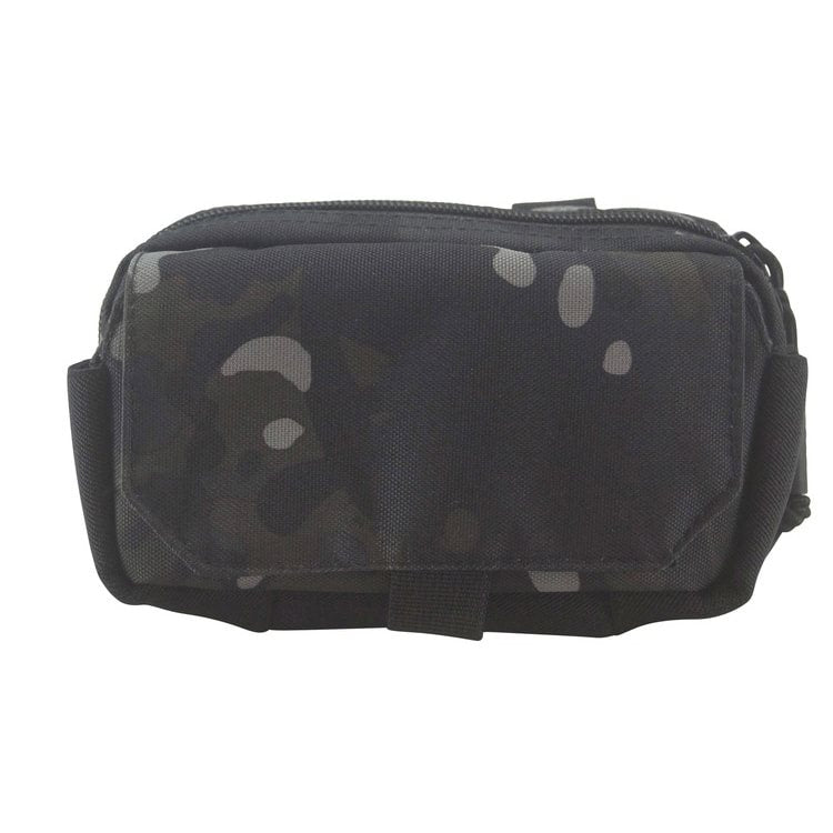 Funda utilitaria MOLLE para teléfono negra con forro de felpa