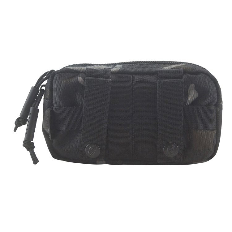 Funda utilitaria MOLLE para teléfono negra con forro de felpa