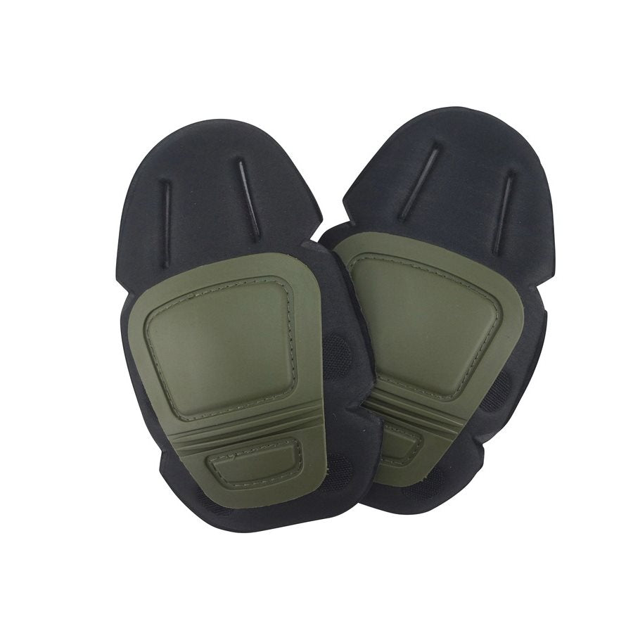 Protectores de rodilla de repuesto GEN II negros, exterior plástico resistente e interior de espuma
