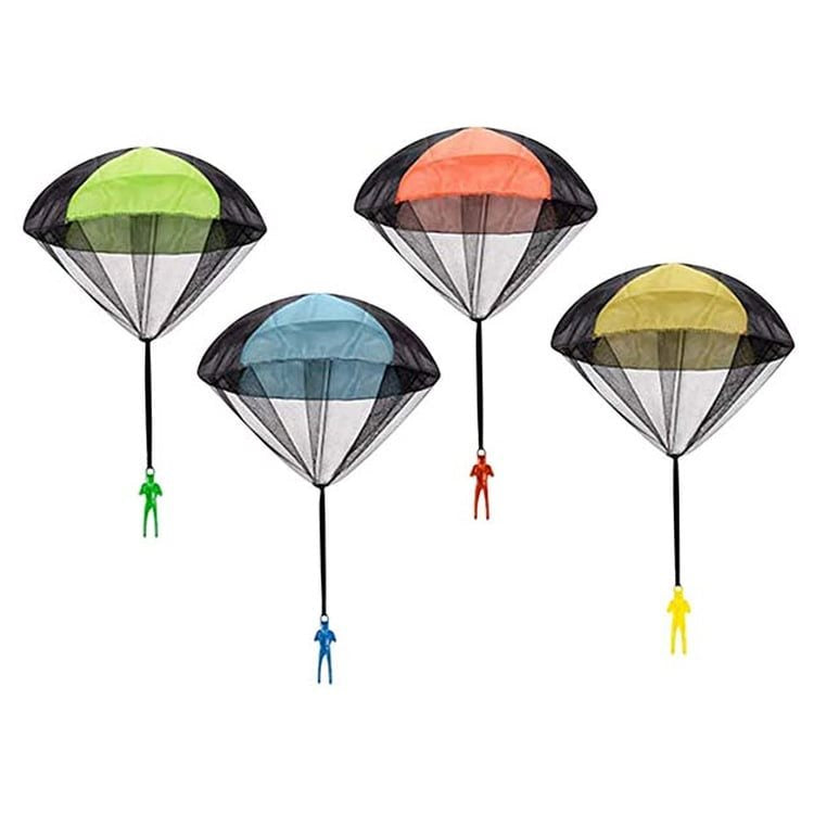 Muñeco paracaidista de plástico con paracaídas, altura total 59 cm, colores surtidos.
