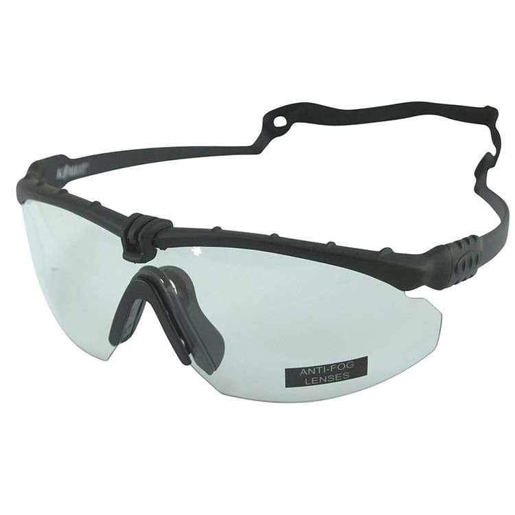 Gafas RANGER con marco negro y lentes transparentes, vista frontal