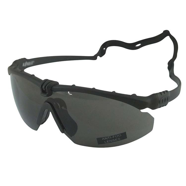 Gafas RANGER con marco negro y lentes transparentes, vista frontal
