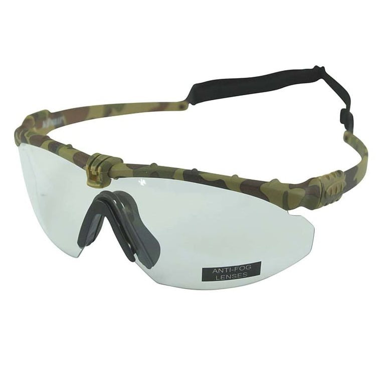 Gafas RANGER con marco negro y lentes transparentes, vista frontal