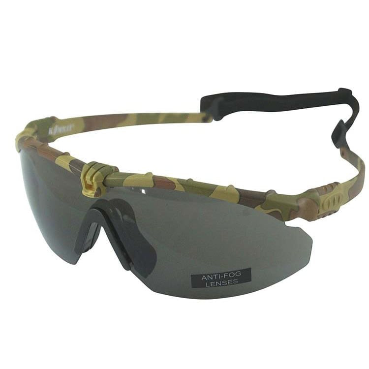 Gafas RANGER con marco negro y lentes transparentes, vista frontal