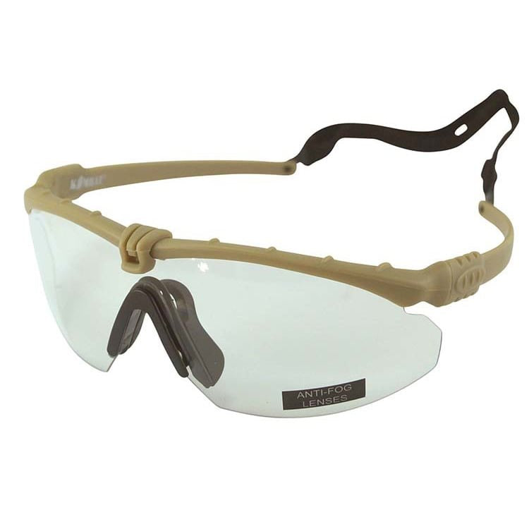 Gafas RANGER con marco negro y lentes transparentes, vista frontal