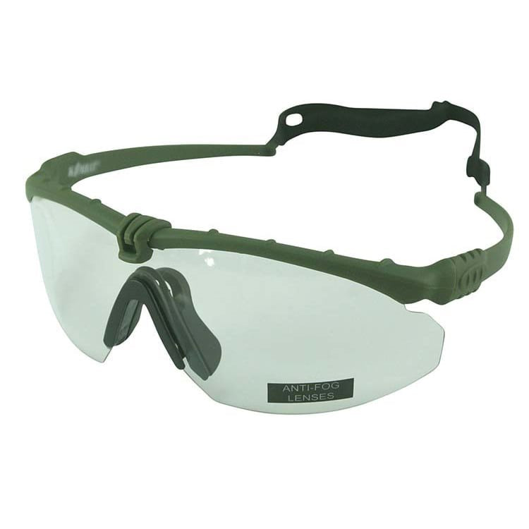 Gafas RANGER con marco negro y lentes transparentes, vista frontal