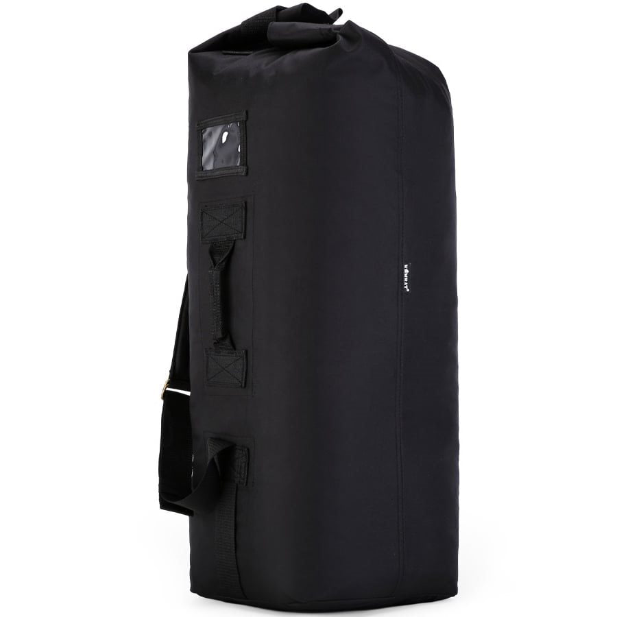 Bolsa KIT BAG LARGE 75 l negra en poliester 600D con cierre de cordon y correa con mosqueton metalico