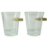 Vasos chupito BULLET SHOT, set de 2 con bala incrustada (6 x 5 cm)