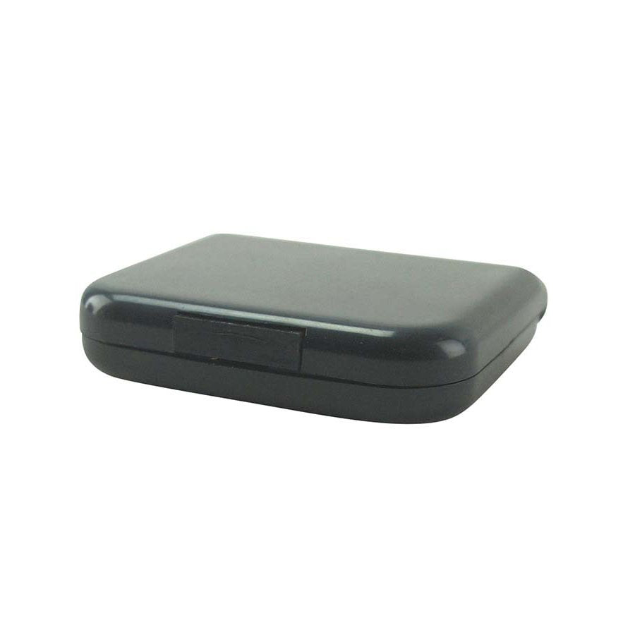 Kit de costura mini negro en caja de plástico minimalista