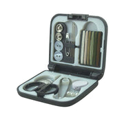 Kit de costura mini negro en caja de plástico minimalista