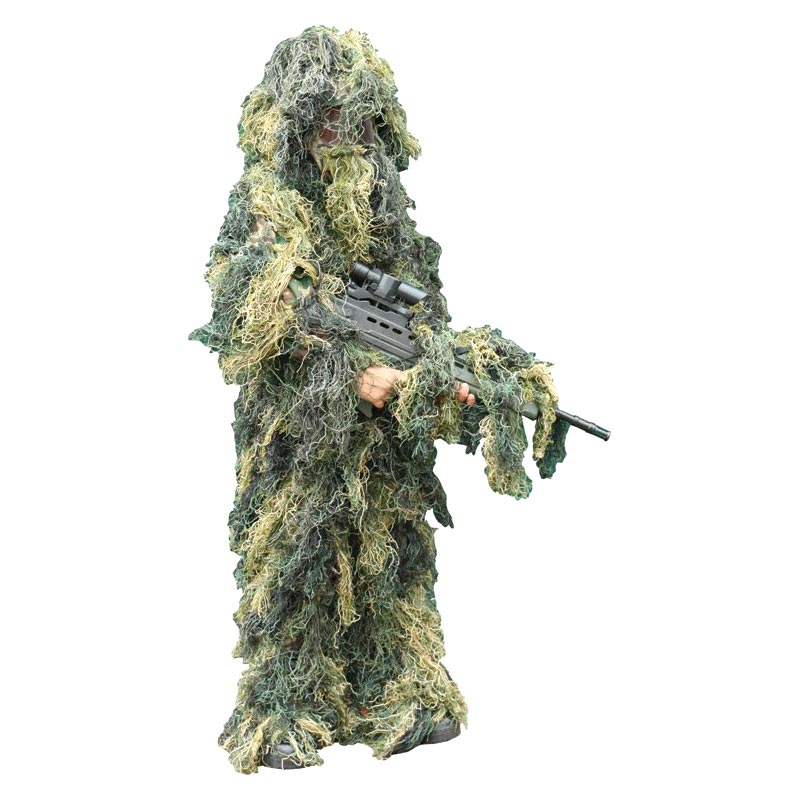 Disfraz camuflaje HEJKAL infantil Woodland con chaqueta, capucha, pantalones, correa y bolsa de transporte