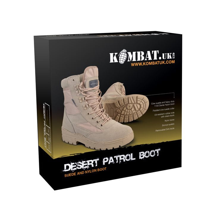 Botas tácticas PATROL DESERT color desierto, serraje y nylon, plantilla EVA extraíble, suela goma antideslizante