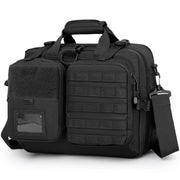 Bolsa táctica bandolera NAV negra con múltiples compartimentos, 45x35x20 cm