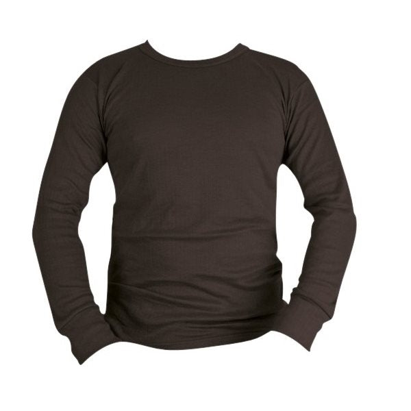 Camiseta THERMA negra, manga larga, 50% algodón 50% poliéster