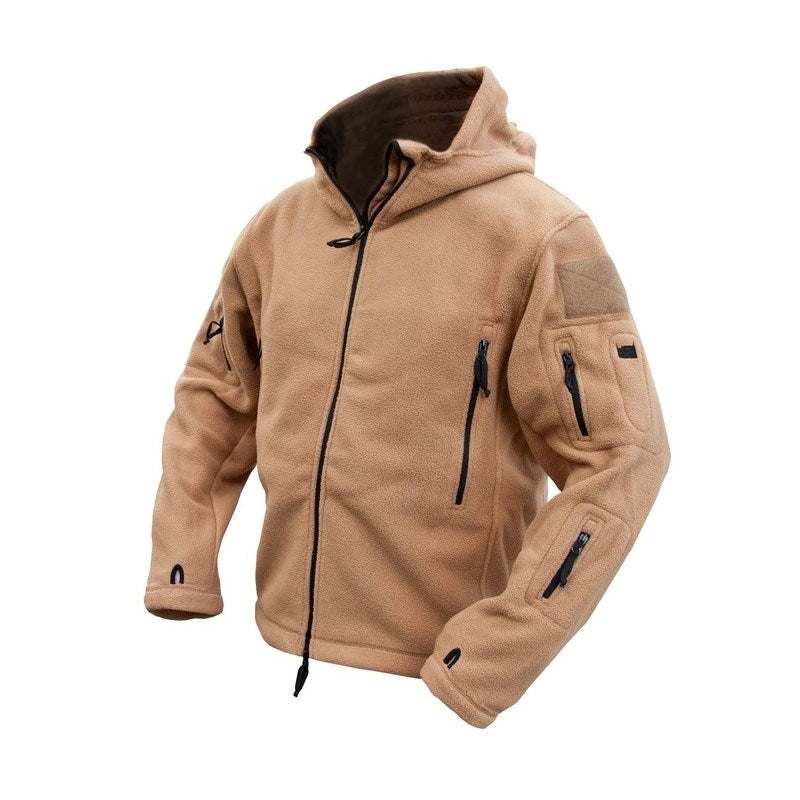 Sudadera polar FLEECE RECON con capucha color coyote