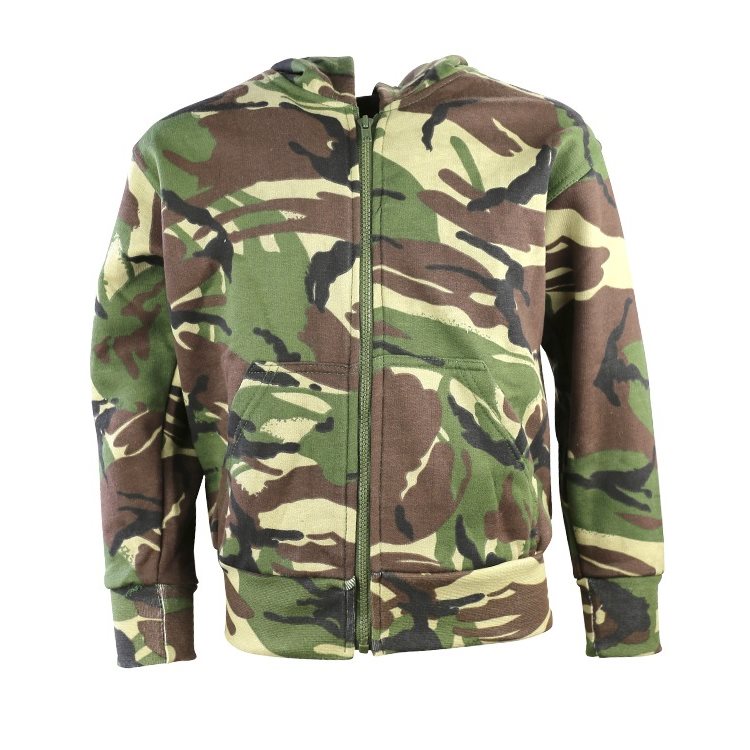 Sudadera infantil camuflaje DPM con capucha y cremallera