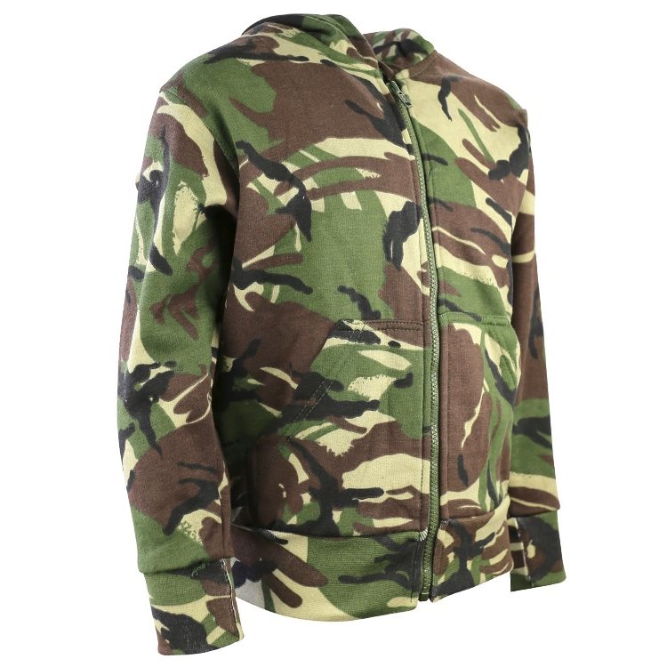 Sudadera infantil camuflaje DPM con capucha y cremallera
