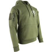 Sudadera verde WILLY JEEP con capucha, bolsillo canguro y estampado trasero U.S.Army