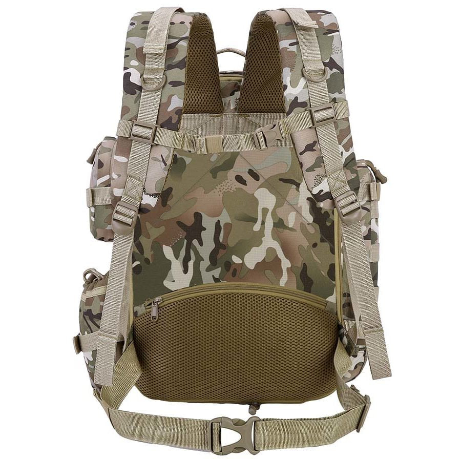 Mochila VENTURE 45 L negra compatible MOLLE/PALS, base 35 L ampliable +10 L, poliester resistente