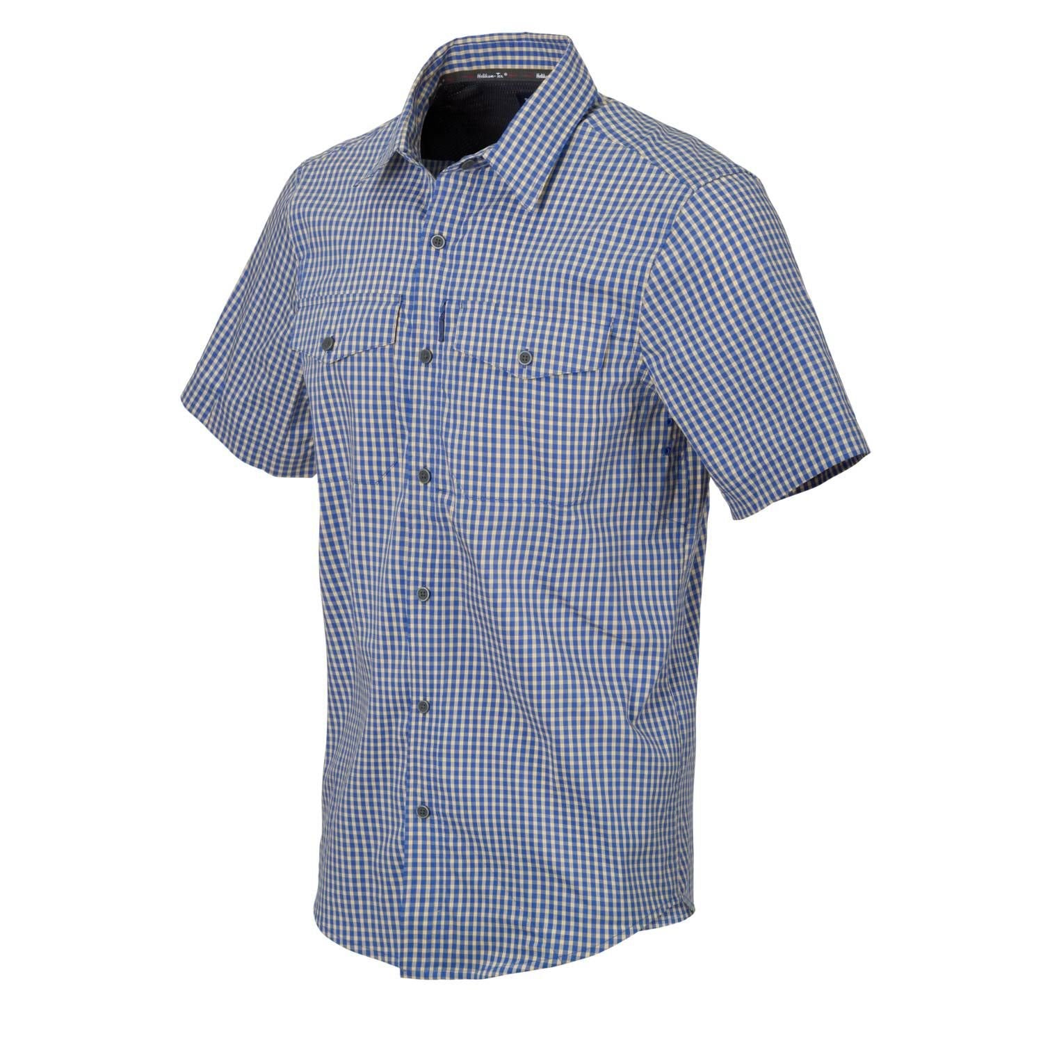 Camisa COVERT Concealed Carry Royal Blue a cuadros, ligera y transpirable, 3 bolsillos Helikon-TEX