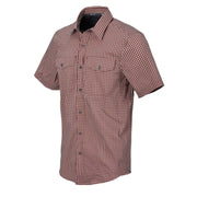 Camisa COVERT Concealed Carry dirt red checkered de Helikon-Tex, ligera y transpirable con tres bolsillos