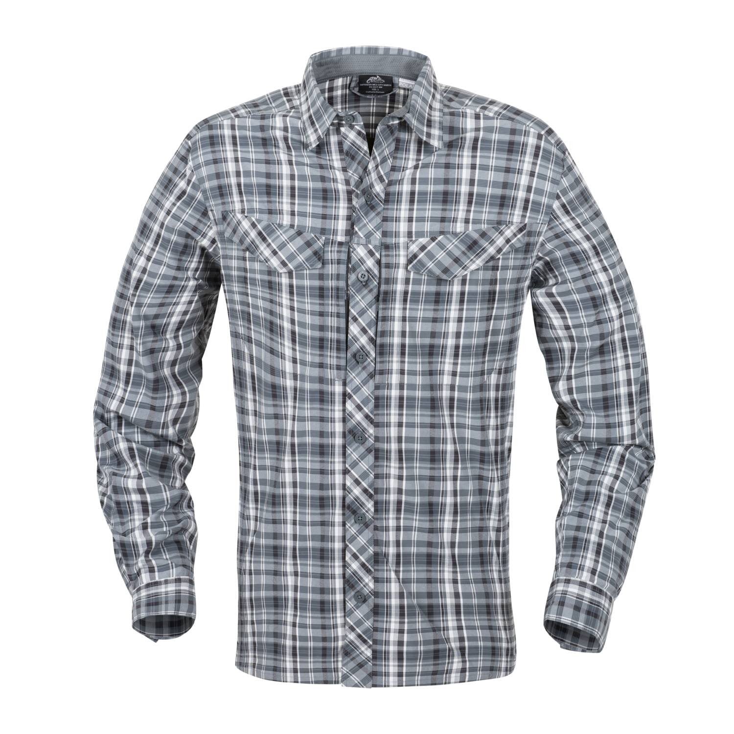 Camisa ligera a cuadros DEFENDER MK2 CITY HIRT® Tone Plaid de Helikon-Tex, tejido elástico con protección UPF30