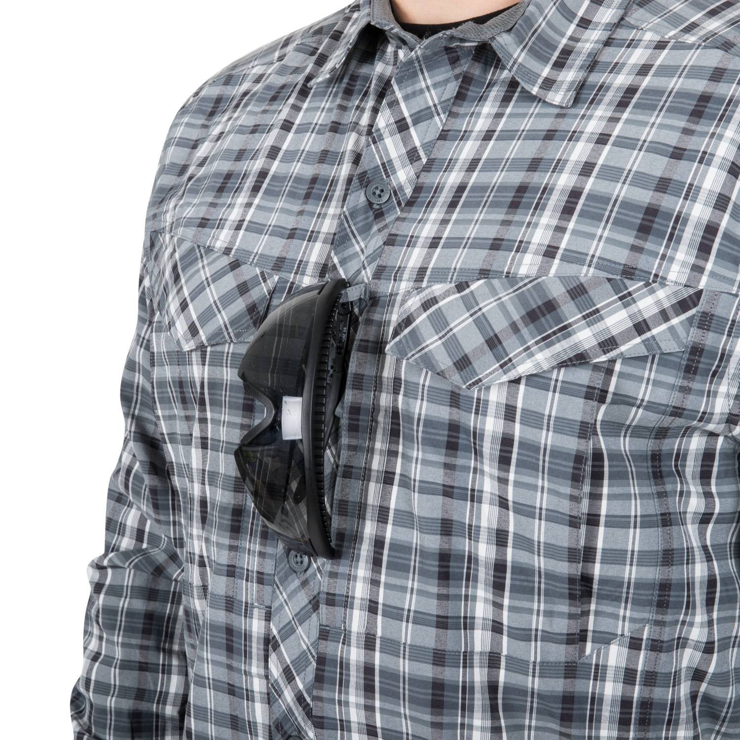 Camisa ligera a cuadros DEFENDER MK2 CITY HIRT® Tone Plaid de Helikon-Tex, tejido elástico con protección UPF30