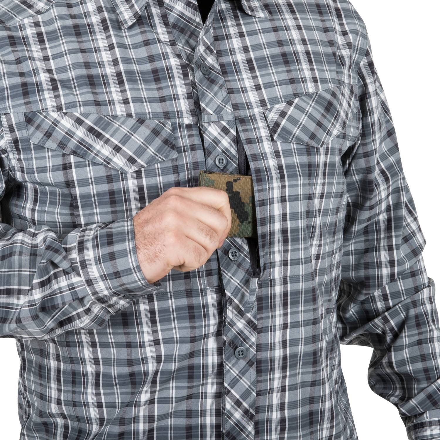 Camisa ligera a cuadros DEFENDER MK2 CITY HIRT® Tone Plaid de Helikon-Tex, tejido elástico con protección UPF30