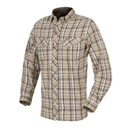Camisa a cuadros DEFENDER MK2 CITY SHIRT® CIDER PLAID Helikon-Tex, manga larga, tejido elástico, UPF30