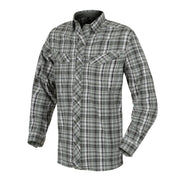 Camisa ligera de cuadros DEFENDER MK2 CITY HIRT® Pine Plaid, manga larga, tejido elástico y protección solar UPF30