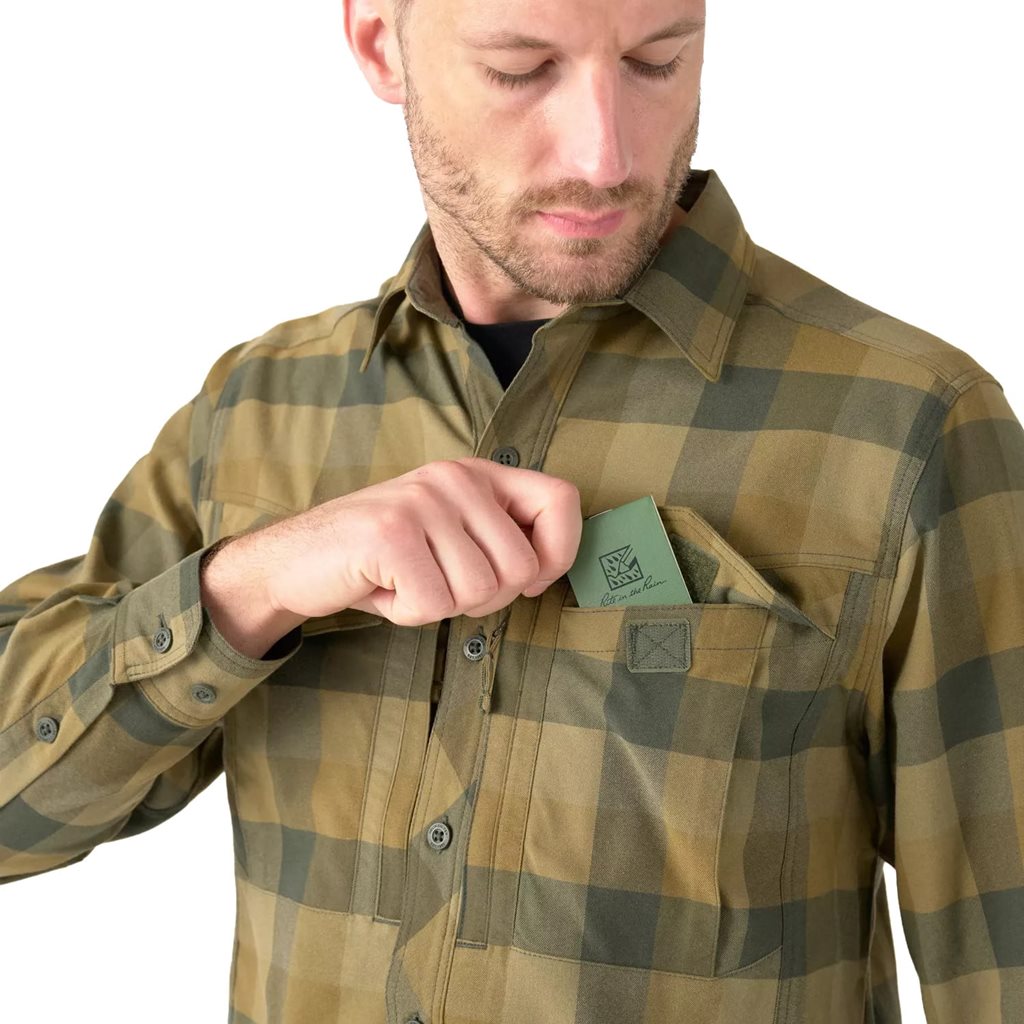 Camisa DEFENDER Mk2 Nylon Sorona® manga larga BAYOU MOSS, transpirable para movimiento dinámico
